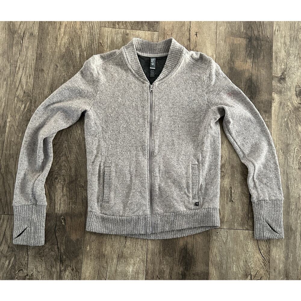 Mountain Hardwear Women’s Small Sarafin Long Sleeve Bomber Sweater Jacket Wool - Picture 2 of 15